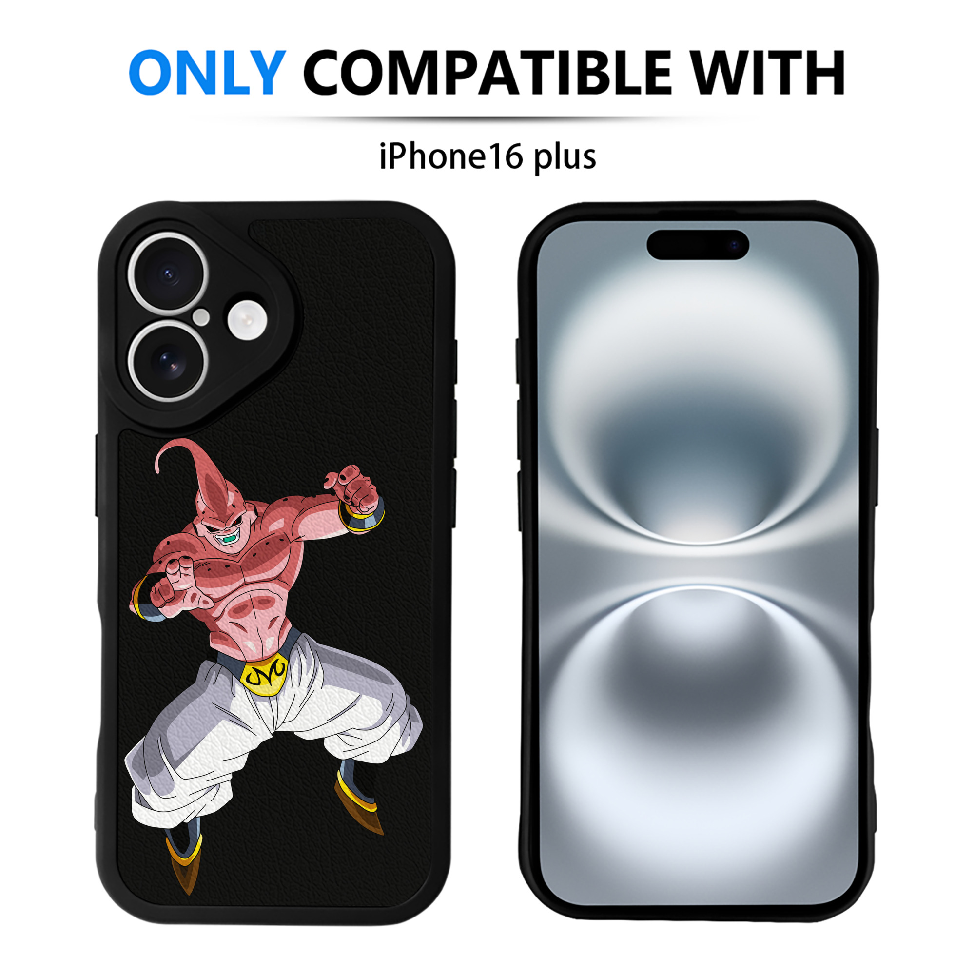 （画像用） ドラゴンボール 魔人ブウ DRAGON BALL Majin Buu 【iPhone 16シリーズ対応】シリコンスマホケース（レザー調） 材質：シリコン